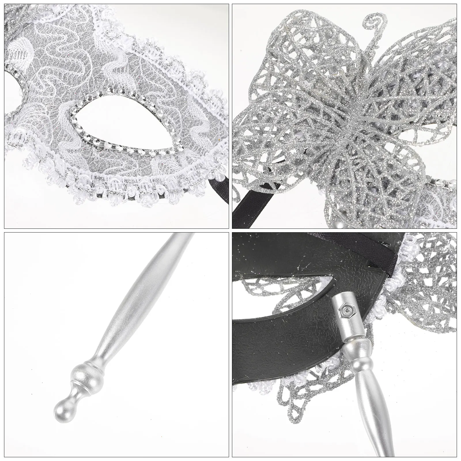 Handheld Masquerade Masks Stick Dragon Pattern Fancy Dress Cosplay Accessories for Party Halloween Carnival Stage