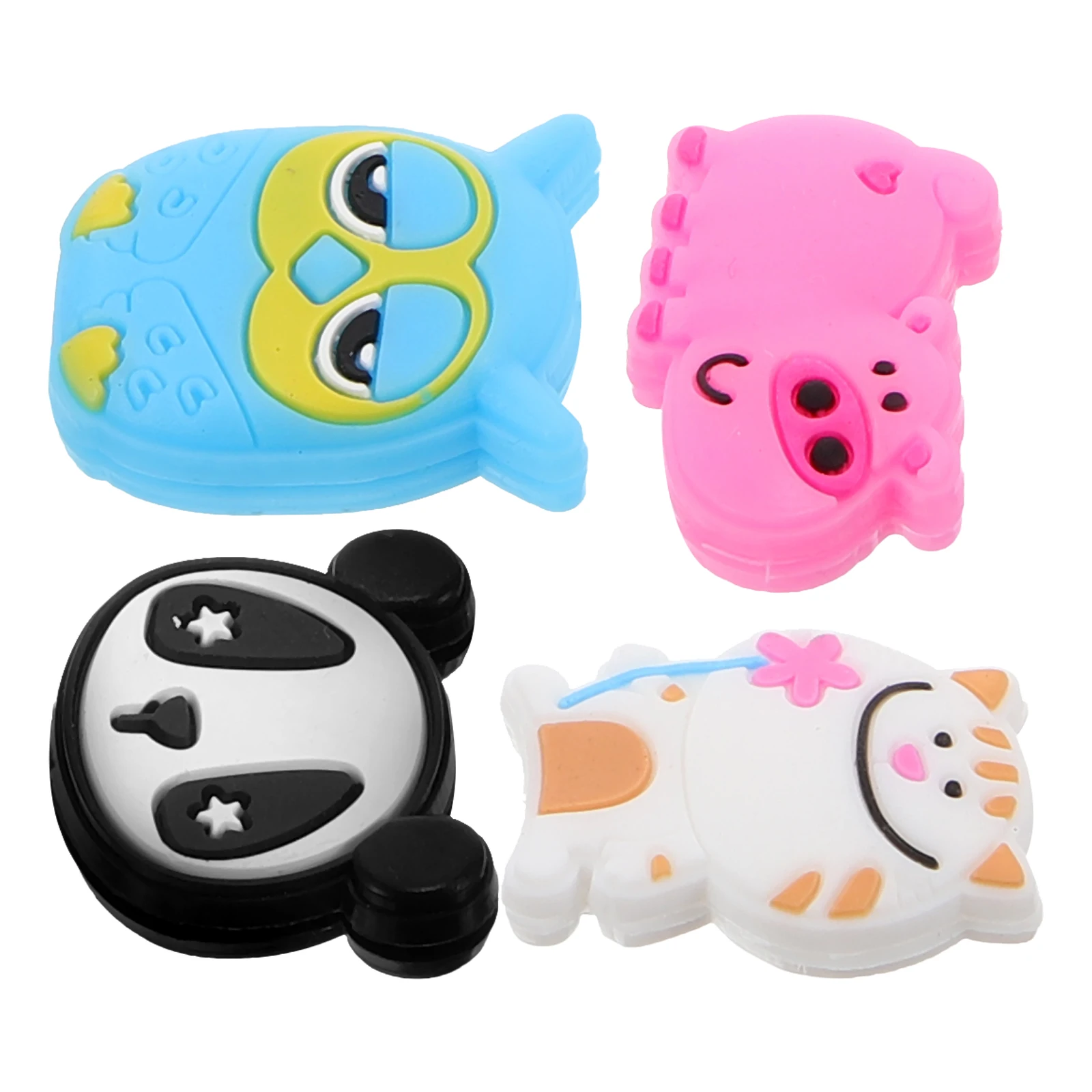 

4 шт., демпфер для теннисной ракетки с мультяшными животными, силиконовые демпферы вибрации, милые аксессуары для тенниса