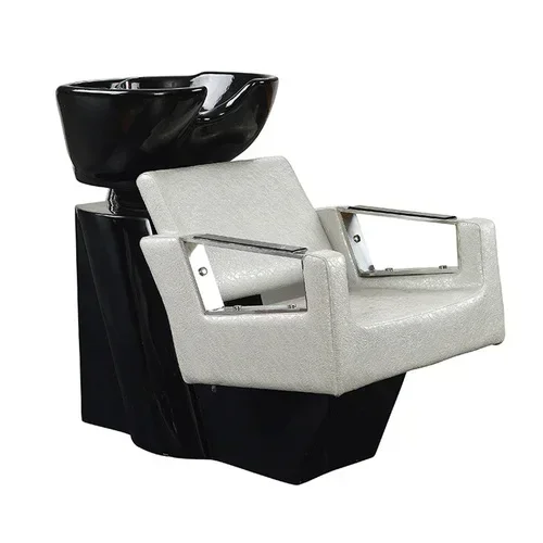 Barber Shop Shampoo Chair Flushing Bed Ceramic Basin Lying Half Simple Shampoo Chair