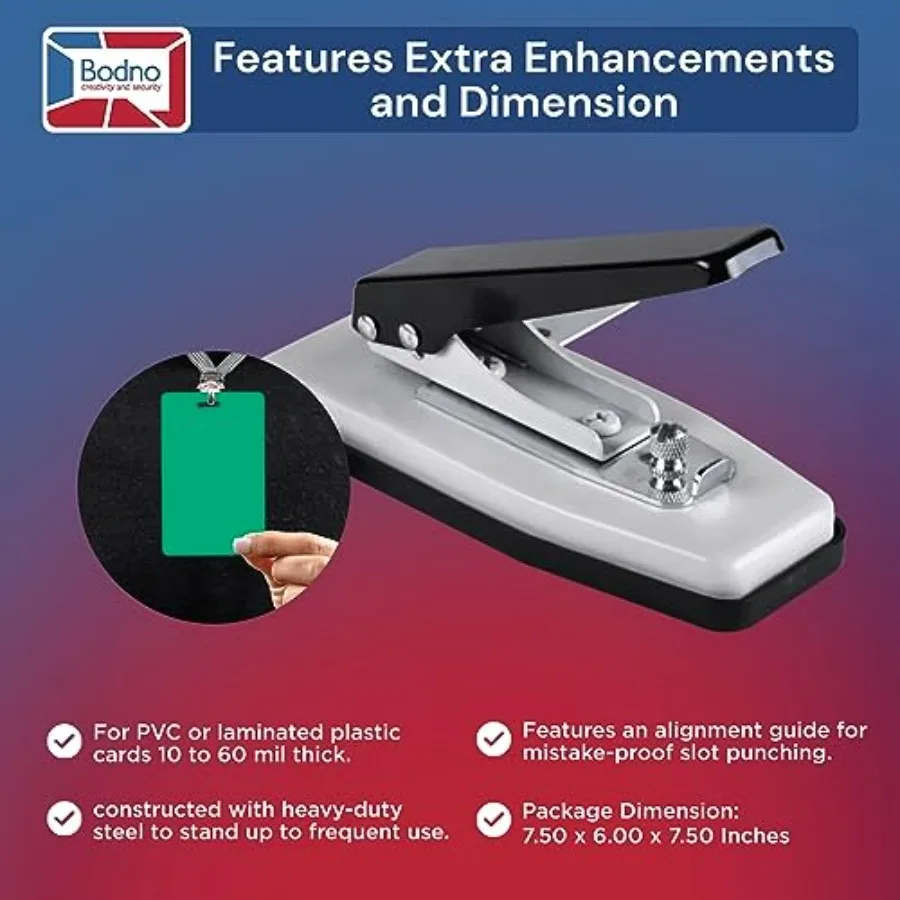 เครื่องเจาะรูบัตรแบบมือถือ สำหรับเจาะรูแบบกำหนดเองได้สะดวกในบัตร PVC และบัตรประชาชนทุกประเภท ใช้งานร่วมกับบัตร ID ได้หลากหลายรุ่น