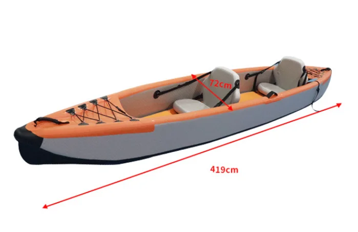 قارب كاياك قابل للنفخ عالي الضغط في الهواء الطلق قارب التجديف كاياك مزدوج تجمع تهمة الزورق قارب التجديف