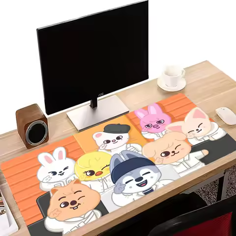 Large Gaming Mousepad K-Kpop Stray K-Kids S-Skzoos Mouse Pad PC Cabinet Deskpad CuteDecoration Office Accessories Mat Deskmat