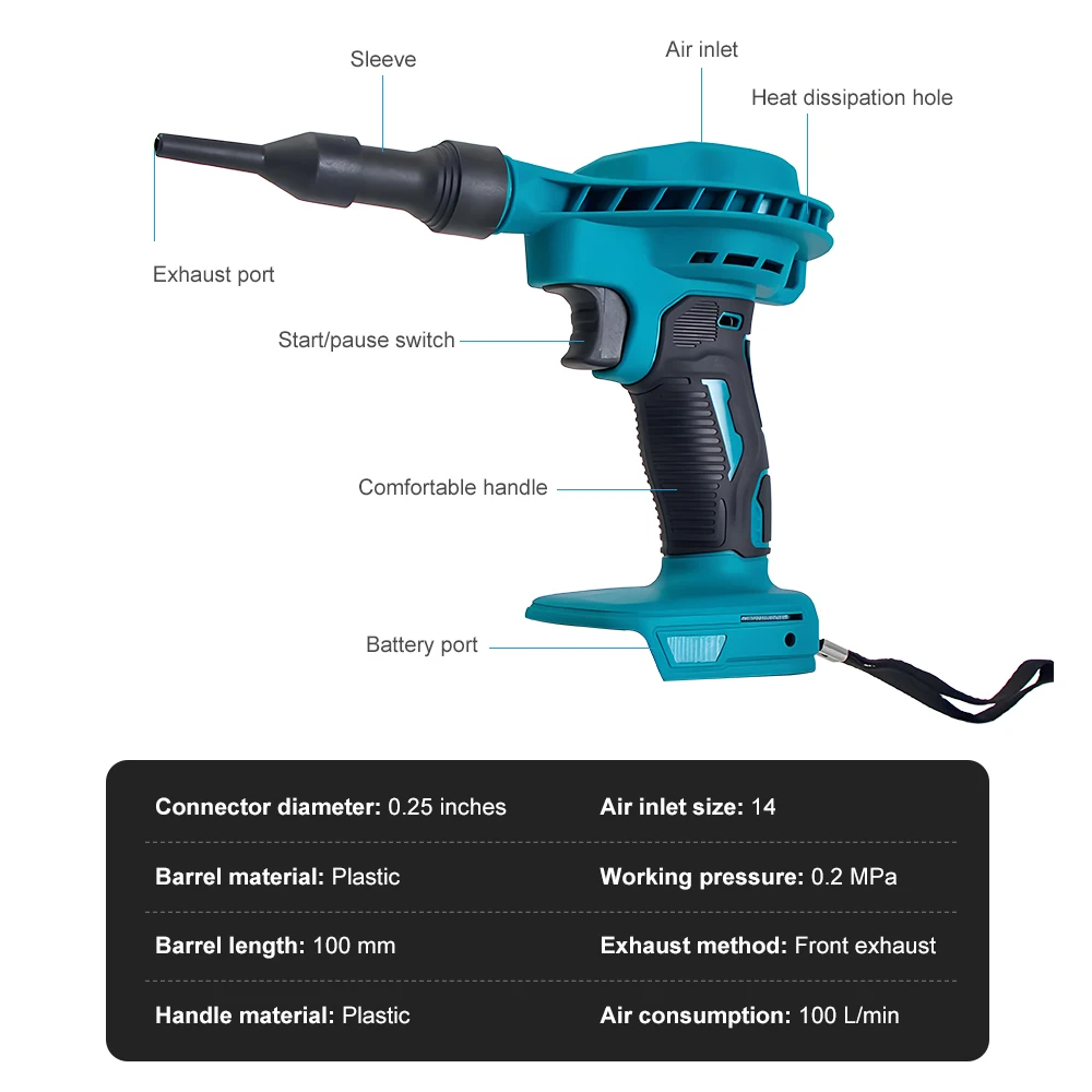 Elektryczny pistolet do odkurzania przenośny elektryczny odkurzacz ręczny wytrzymały pistolet do odkurzania z funkcją dmuchania i ssania