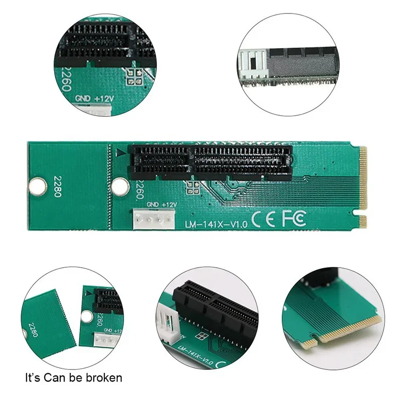 Hot Sell  NGFF To PCI-E Riser Card M.2 Port To PCIE Expansion Card NGFF To PCI-E X4 Slot Adapter for BTC Miner Mining Machine