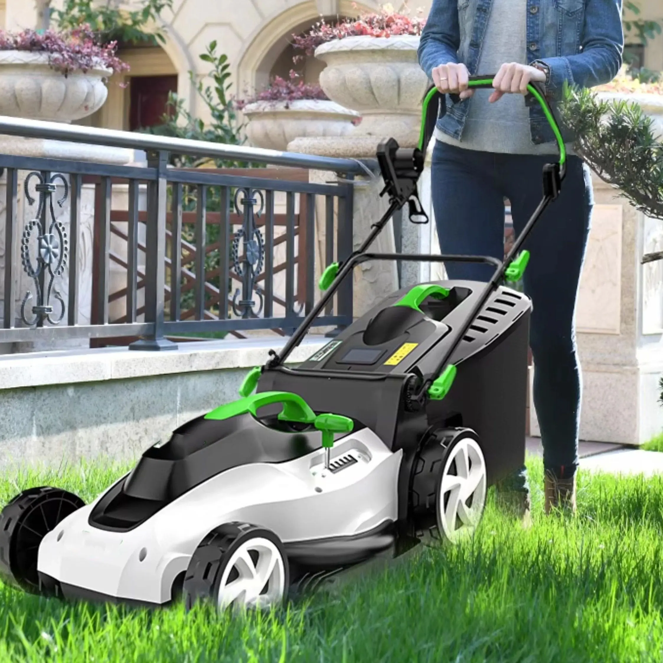 2000W 220V Plug-in Electric Lawn Mower Electric Lawn Mower Mowing Garden Small Hand Push Grass Cutting Machine