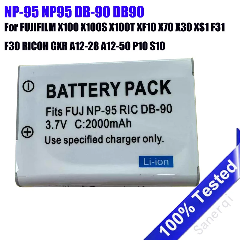 NP-95 NP95 DB-90 DB90 Battery For FUJIFILM X100 X100S X100T XF10 X70 X30 XS1 F31 F30 RICOH GXR A12-28 A12-50 P10 S10 Bateria