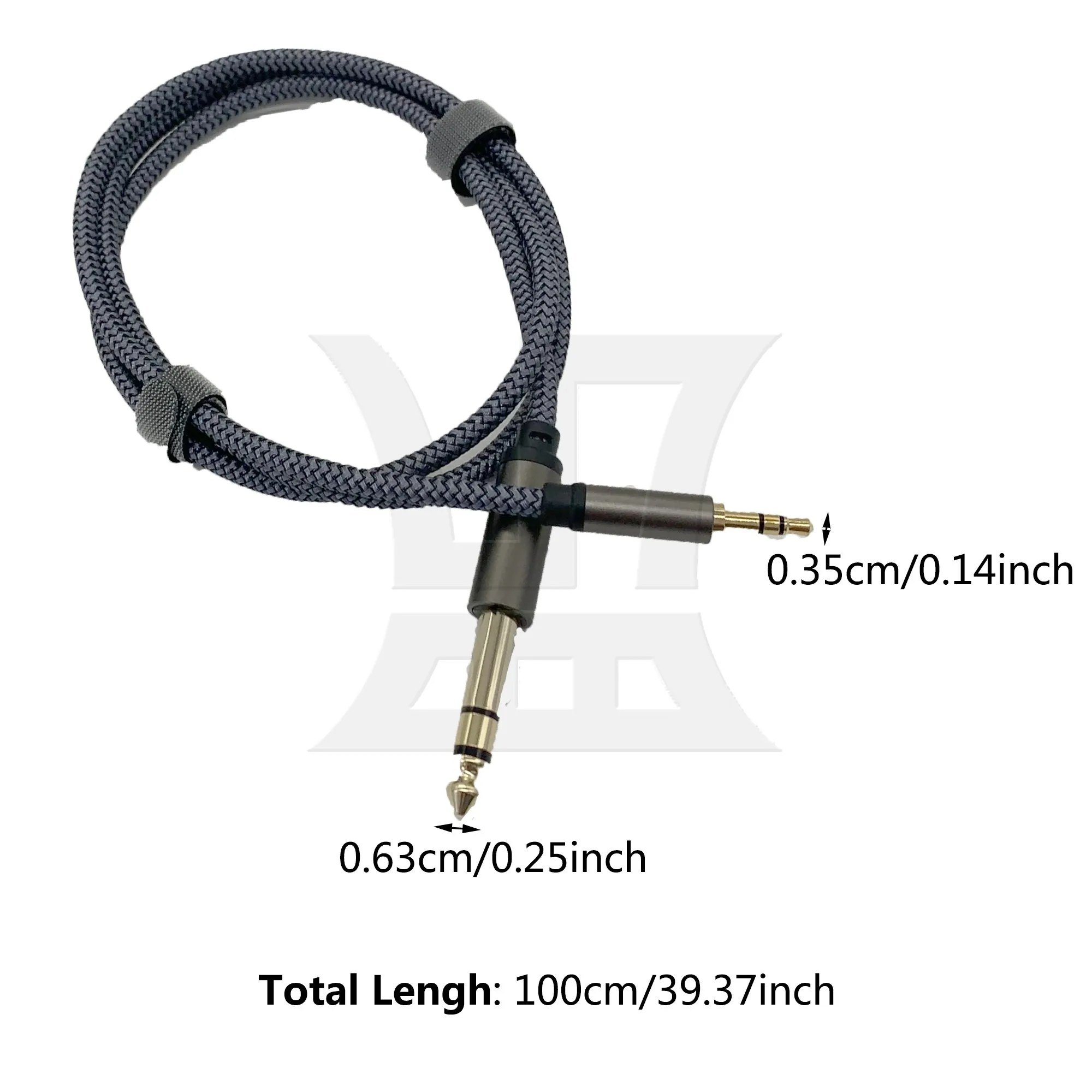 Yibuy 1 قطعة 3.5 ملم ذكر إلى 6.35 ملم كابل صوت ذكر متوافق مع فضي رمادي 1 متر للكمبيوتر التلفزيوني #6