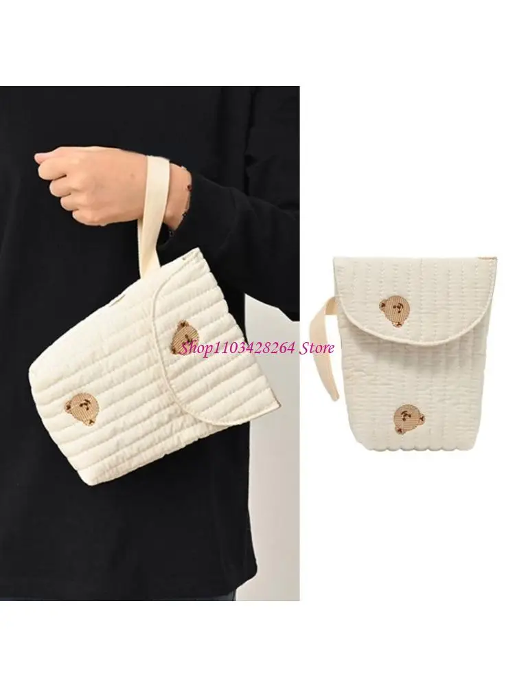 

Хлопковая сумка с корейской вышивкой, сумка для детских подгузников, органайзер для бутылочек, сосок, сумка для хранения