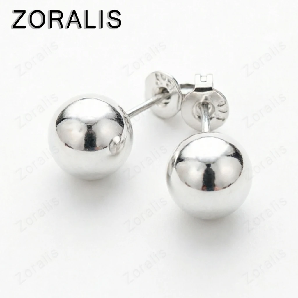 Ohrstecker aus 18 Karat Gold mit 8 mm großen Perlen für Damen, modisch, für Party, Geburtstag, Verlobung, Hochzeit, Schmuck, Geschenke – Detail 4