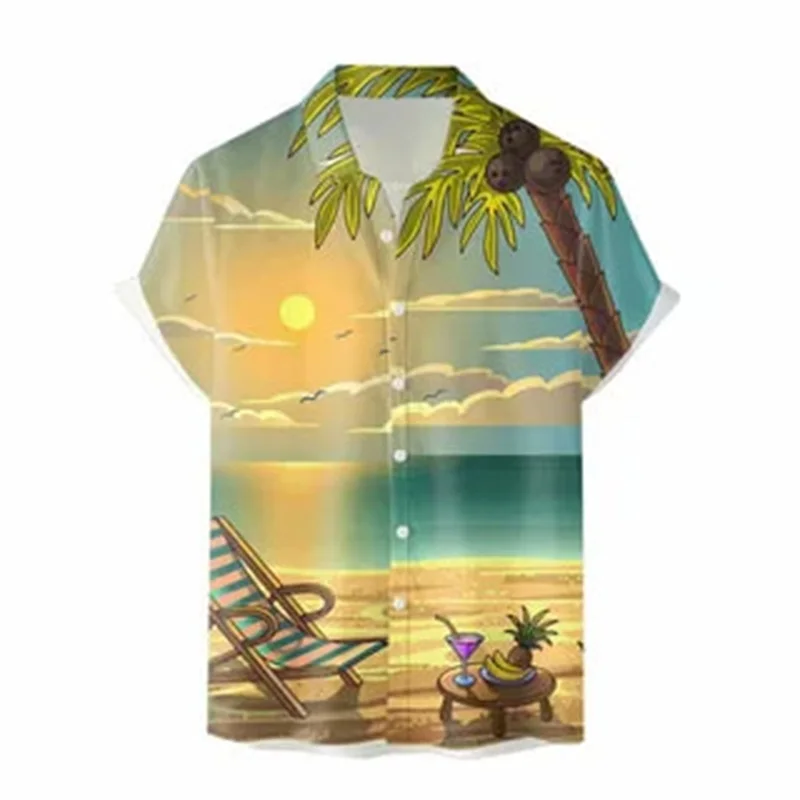 Summer 3D Santa Claus Xmas Printed Shirts Christmas Reindeer Kangaroo Graphic Dress Shirts For Men Funny Hawaiian Shirts Blouses