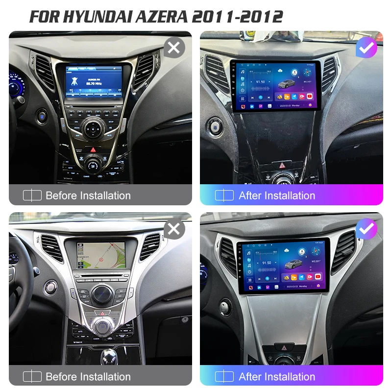 9 Inch For Hyundai Azera 2011-2012 Car Fascia Screen Adapter Stereo Radio Audio Dash Head Unit Navigation