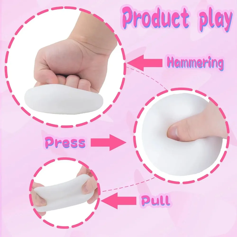Taba Squishy Tofu Squeeze Toy Stress Ball Soft Fidget Sensory Toy for Kids Adults, ADHD Autism Relax, Party Favors Gifts
