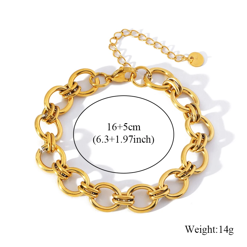 EILIECK 316L Edelstahl Metallketten-Halskette Armband für Damen Modisches Collier Wasserbeständiges Modeschmuck-Set – Detail 9