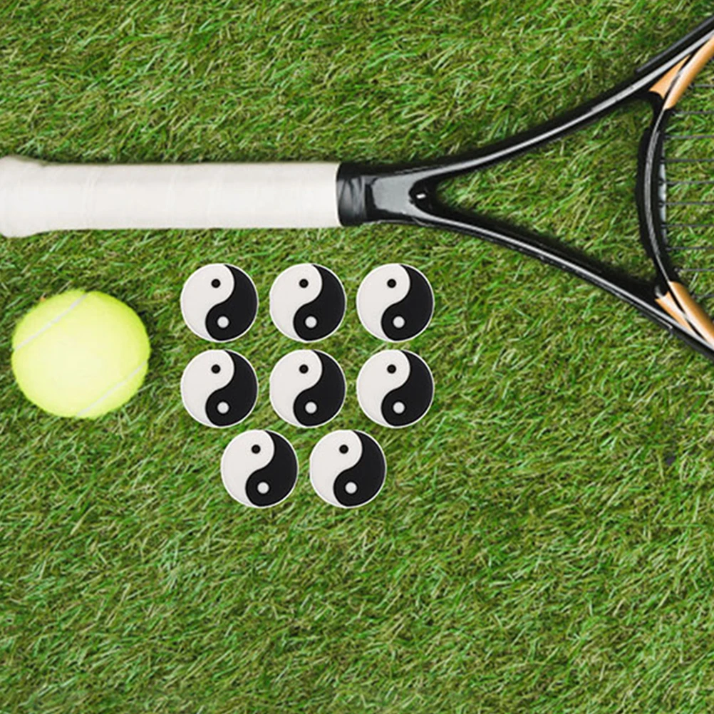 

8pcs Tennis Shock Absorber Dampener Silicone Vibration Damper for Racket Accessories White Yellow Each Tennis Accessories