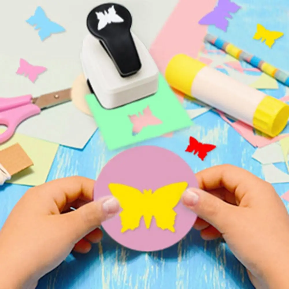 Punzones de plástico ABS para álbum de recortes para niños, cortador hecho a mano, tarjeta, Impresión de Calico, artesanía de papel de mariposa DIY, forma de perforadora de agujeros