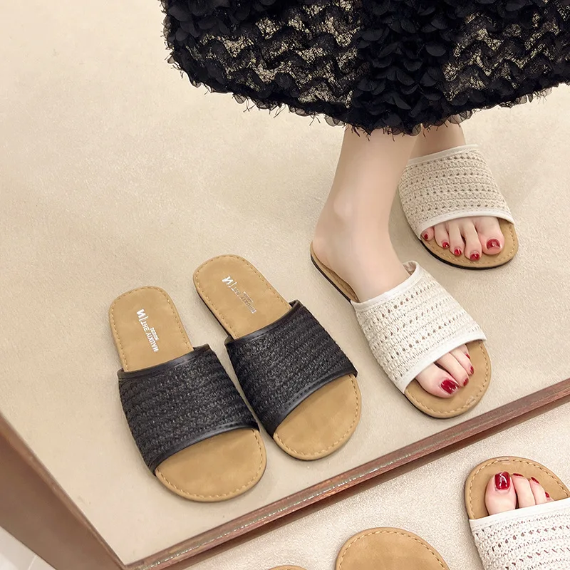 

Женские тапочки на плоской подошве, удобные дышащие летние сандалии, легкая женская обувь на мягкой подошве для дома и пляжа, zapatos de mujer