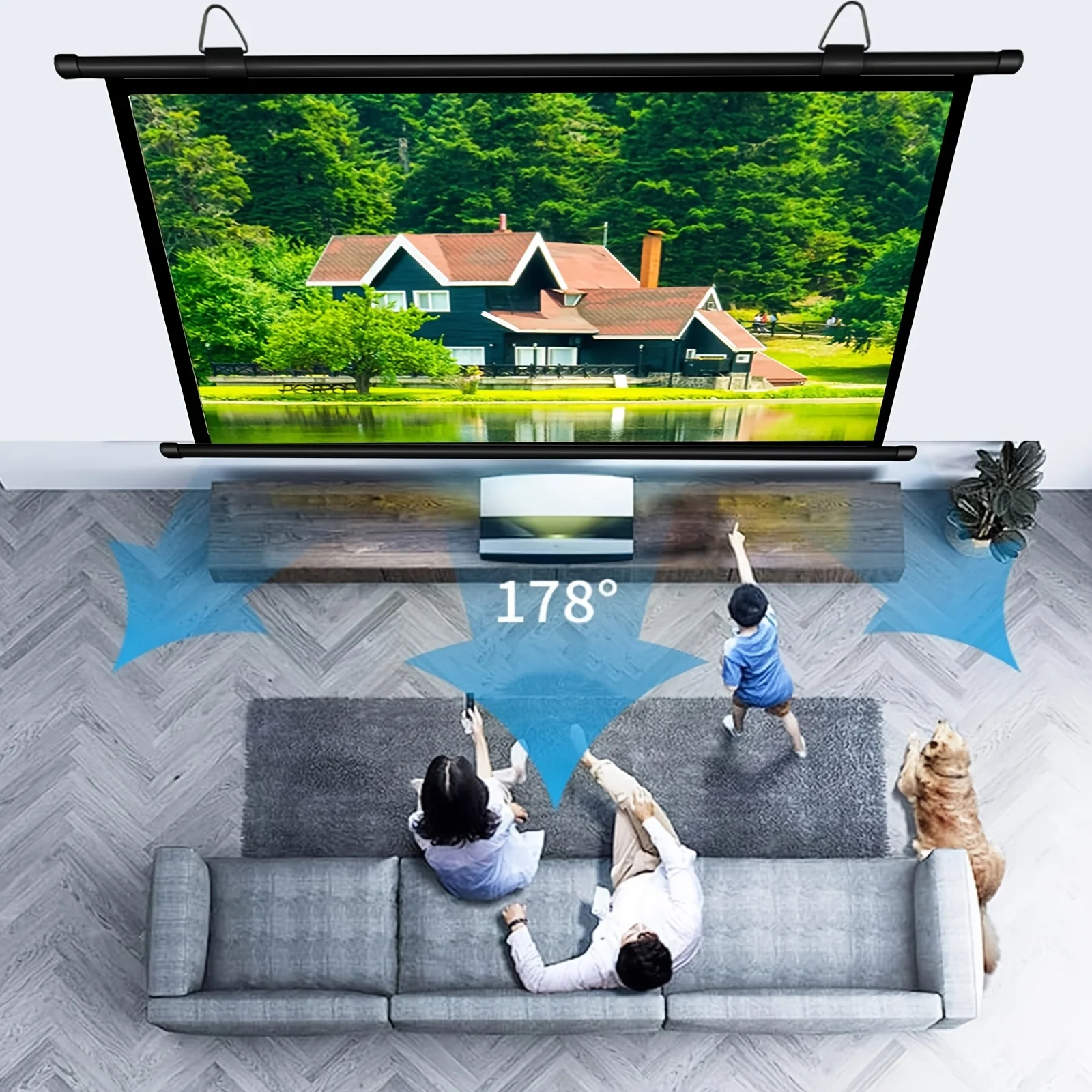 XIAOHUI Projector Screen Wall - Home Cinema Blanc ulasan dan harga