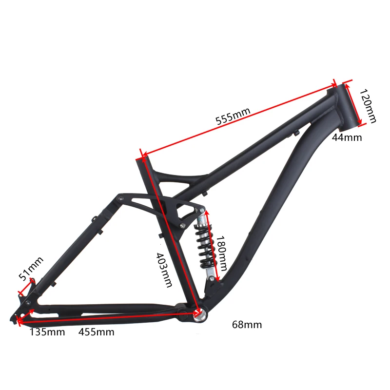 26 Inch Mountain Bike Aluminum Alloy Shock Absorbing Frame Four Bar Soft Tail Suspension Frame Disc Brake Oil Disc Quick Release