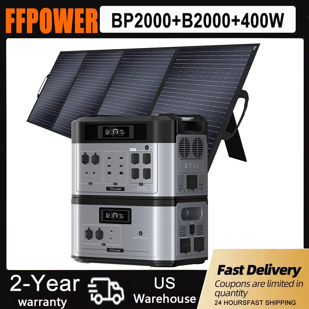 

Портативная электростанция FFPOWER BP2000 B2000, умный дисплей, многофункциональная аварийная техника большой емкости с солнечной панелью 400 Вт