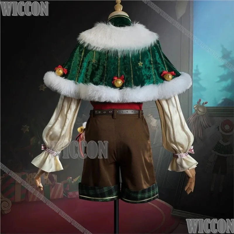 

a7d@Cozy Christmas Eve Edgar Valden Game Identity ⅤPainter Cosplay Costume Blonde Wig Red Suit Men Set Holloween RolePlay Custom