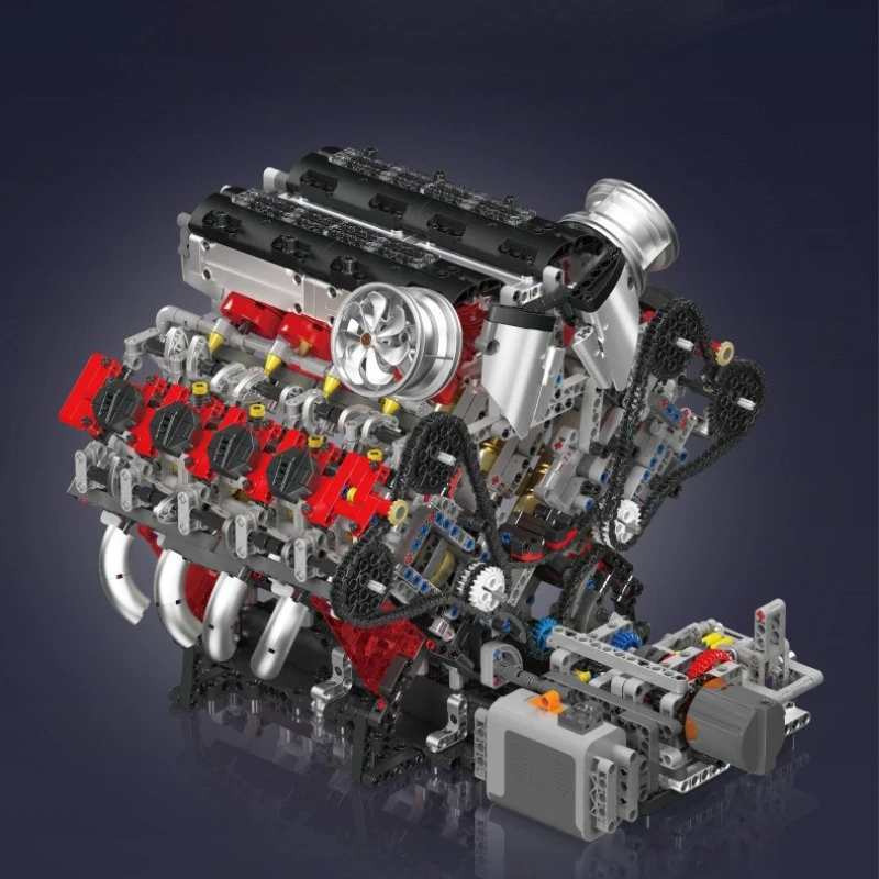 V8 Mini Engine Model Kits Building Blocks Assembly Kids Toys Vehicle Engine Modeling Accessories Model Kit for Boys Gifts