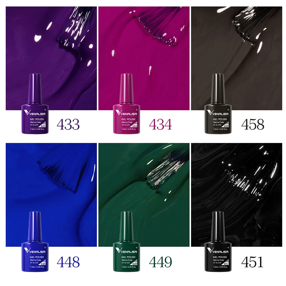 Venalisa HEMA/TPO FREE 7,5 ml Gel-Nagellack für den Sommer, Frühling, French Jelly, nacktes Rosa, Nagelgel, Glitzer, SoakOff, UV-LED, Maniküre, DIY – Detail 34