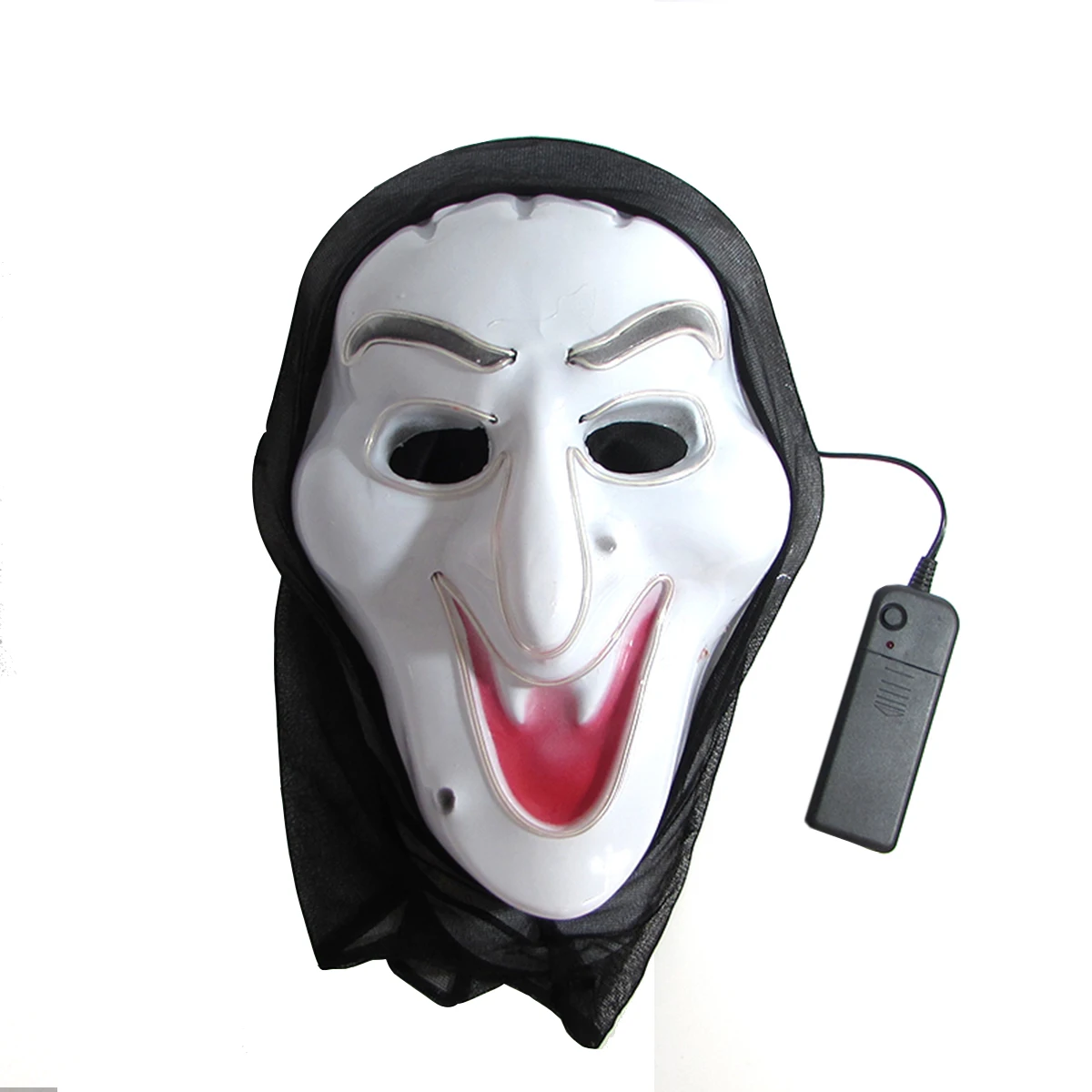 Masque facial d'halloween drôle qui brille dans la nuit, masque de sorcière lumineux pour adultes et enfants, Costume de Cosplay, fournitures de Mascara d'horreur d'halloween