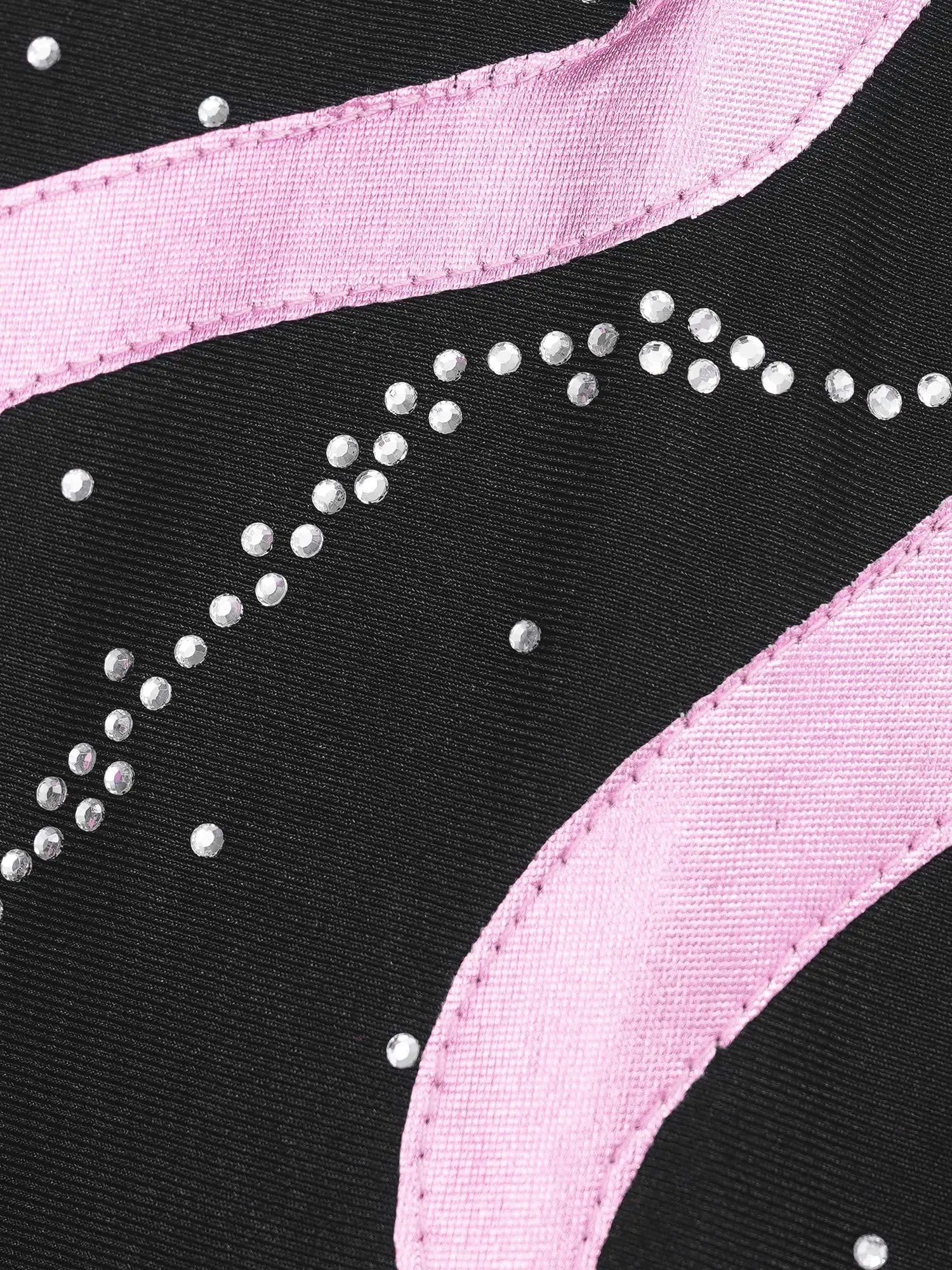 أطفال بنات الشكل التزلج على الجليد فستان راقصة الباليه ازياء طويلة الأكمام حجر الراين المرقعة نمط الجوف الظهر فستان رقص الباليه