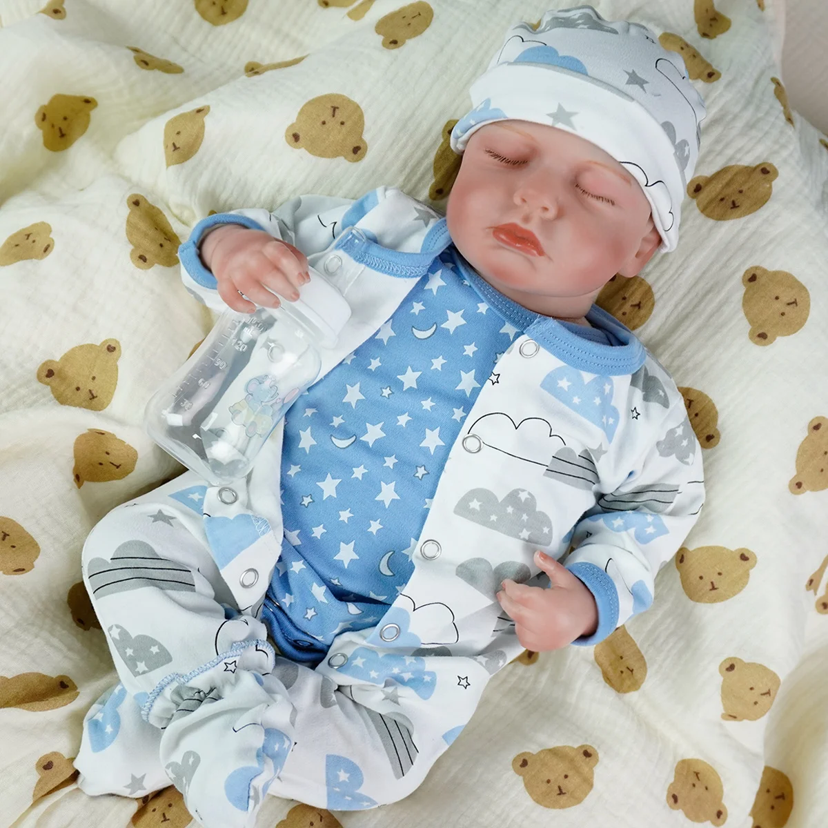 

Vivid Reborn Baby Doll Sleep Realistic Newborn Baby Doll Soft Body Real Life Baby Doll Birthday Gift Children's Playmate DIY Toy