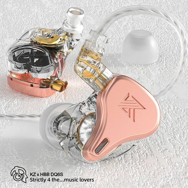 KZ × HBB DQ6S Auricolare cablato in-ear Bass Cuffie in metallo Cuffie per monitor musicale HiFi ZEX PRO EDX PRO ZSX ZAX ZAS MT1 ZS10PRO T3