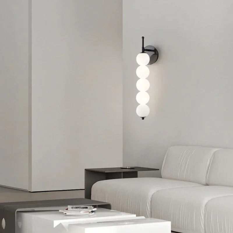 Modern Bedroom Bedside Wall Lamp Light Nordic Luxury Living Room Staircase Aisle Beads Long Designer Decorative Wall Light
