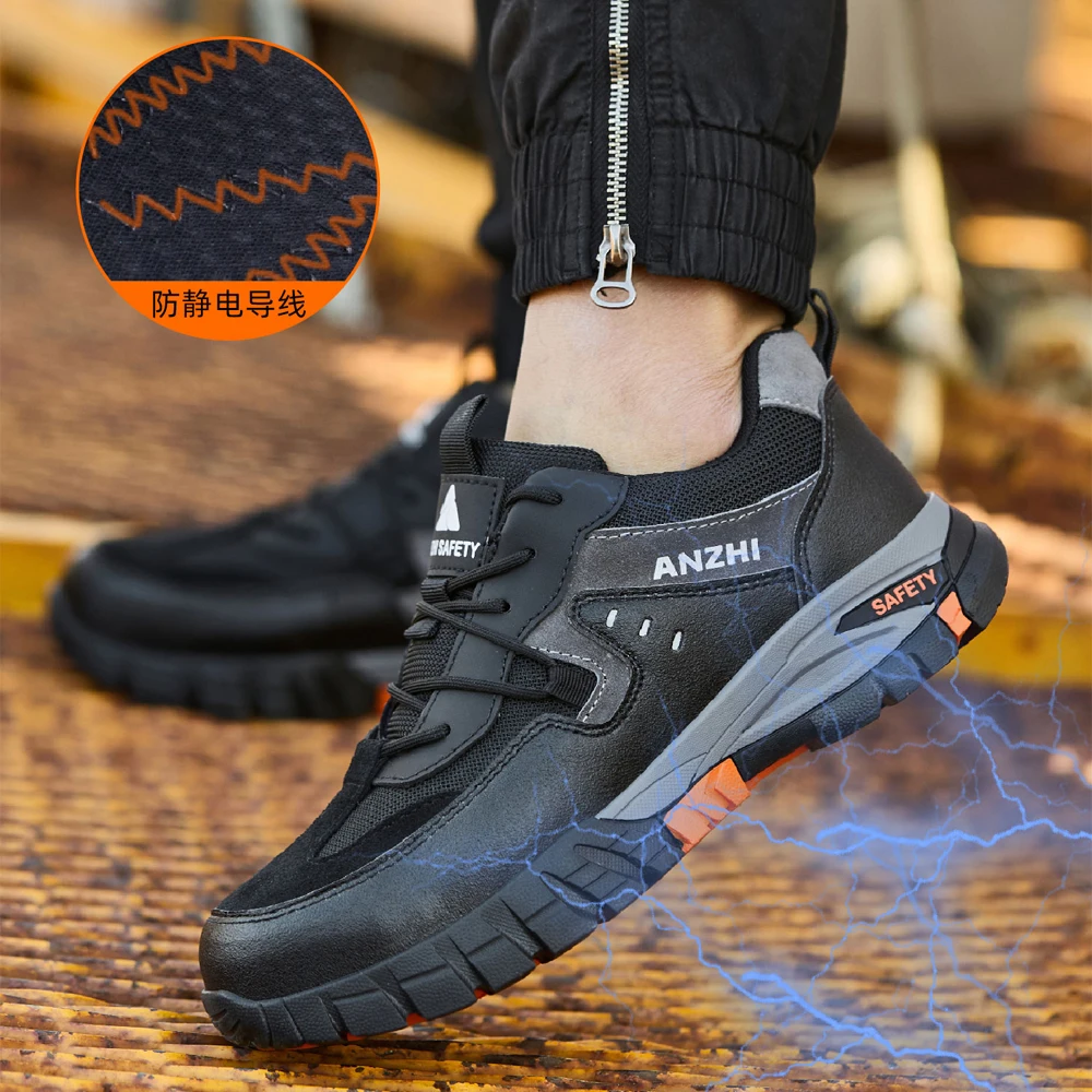 Men Anti Static Work Safety Shoes Anti-Smash Anti Puncture Work Sneakers Security Shoes Men Boots Indestructible Shoes Non-slip view 4