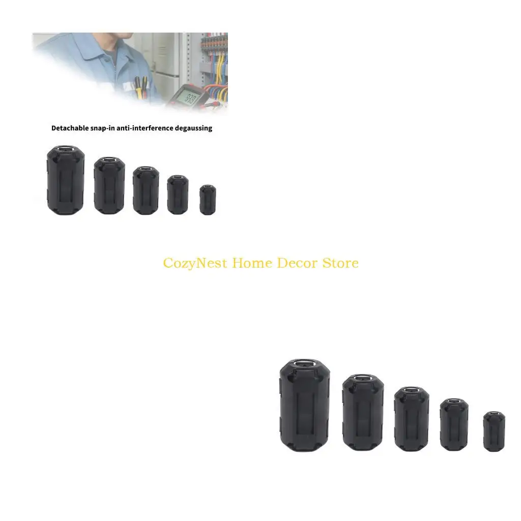 92MF 25Pcs Clip On Ferrite Rings 4 Size Noise Suppressor Filter Clip For Computer