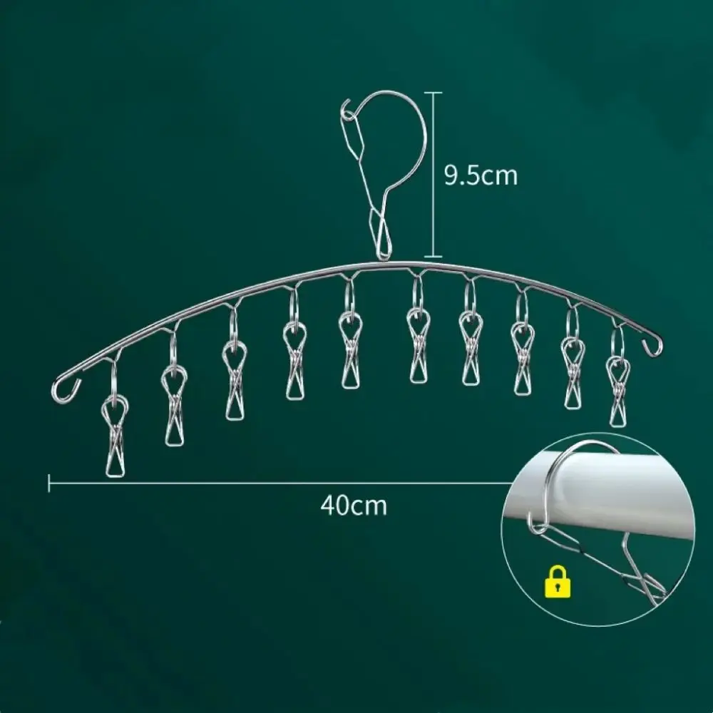 10/20 أوتاد الفولاذ المقاوم للصدأ الملابس تجفيف شماعات يندبروف رف الملابس مقاطع جورب الغسيل Airer شماعات الملابس الداخلية الجوارب حامل