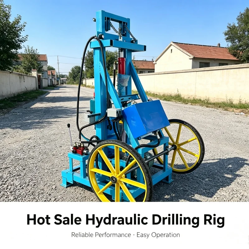 Customized Compact Water Well Drilling Rig, Two‑wheeled Transport Small Complete‑set Water Well Drilling Equipment