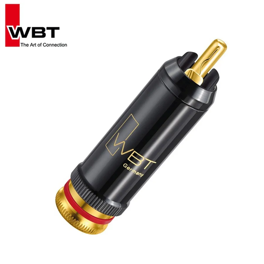 High quality WBT 0102CU gold plated Nextgen series RCA signal plug HiFi power amplifier CD cell audio signal Lotus plug