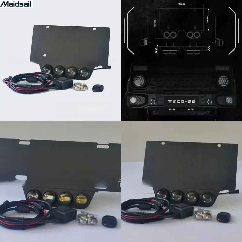 High-power high-brightness off-road license plate frame license plate LED auxiliary lights connected to fog lights