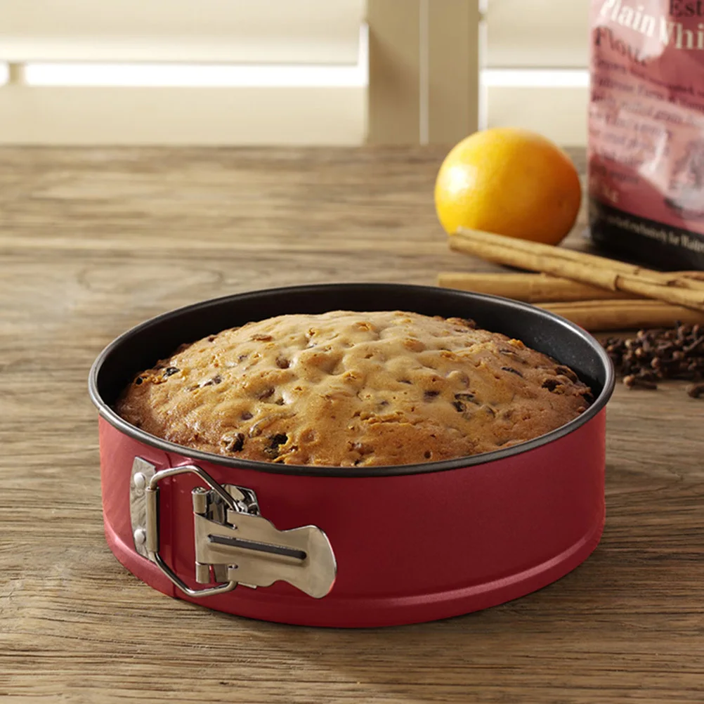 

Non-Stick 7 Inch Removable Cake Pan Loose Bottom Design High Carbon Steel No-Scratch Leakproof Springform Bakeware