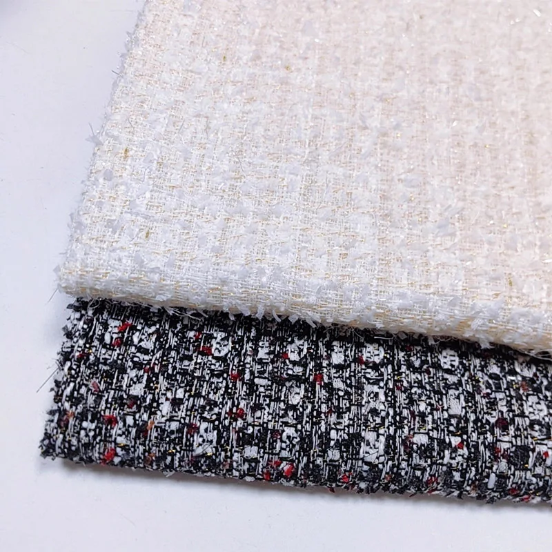 

Черно-белая лента, яркая проволока, окрашенная пряжа, твидовая ткань для осенней куртки, платья, костюма, пальто, ткань «сделай сам», швейный материал