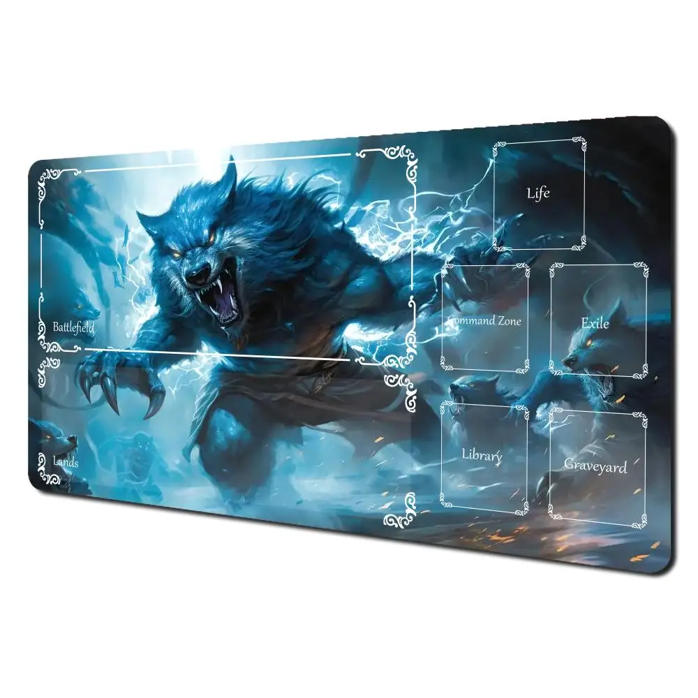 

Коврик для мыши с волком, игровой коврик для MTG DTCG CCG RPG, торговая карточка, игровой коврик с чернилами, гладкая резиновая поверхность, боевые настольные коврики 14*24 дюйма