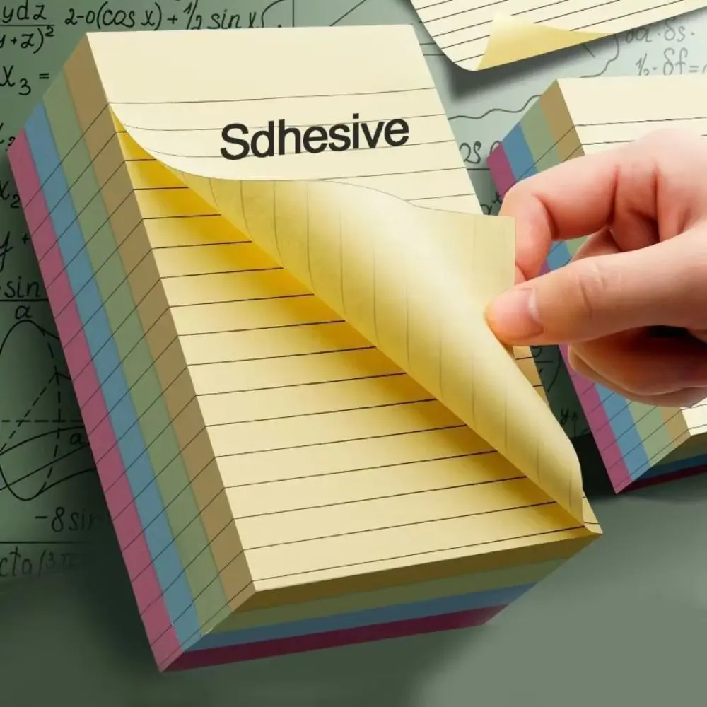 200 Sheets Self-adhesive Line Sticky Notes Diary To Do List Memo Pad Paper Schedule N Times Student Writing Marker Notebook