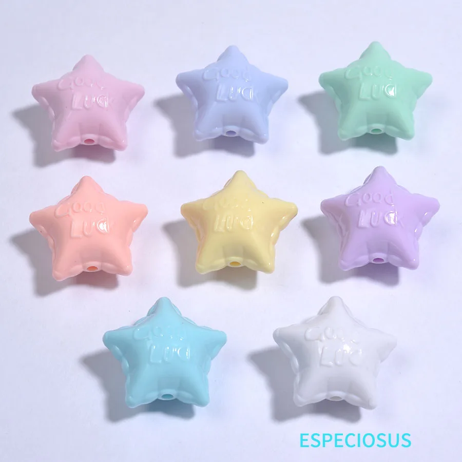 Multi Color Acrylic Pentagram Beads 24MM Cute Star Spacer Charms For Bracelet Handcraft Necklace Findings DIY Jewelry Accessory