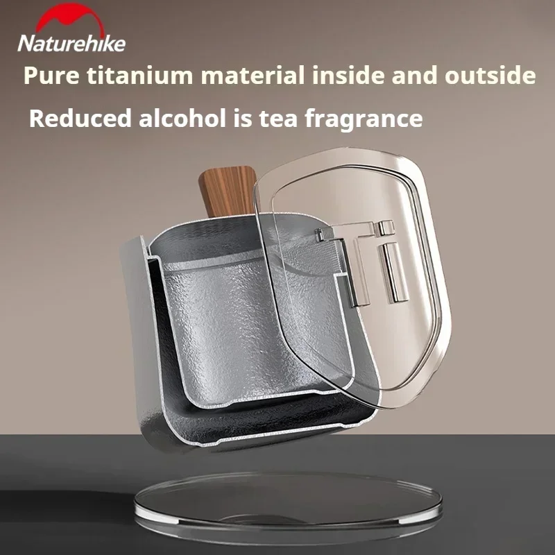 Naturehike Titanium Tea Set Suit Ultralight Outdoor Camping Travel Teapot Teacup Tableware Kettle Cup Picnic Double Layer Teapot