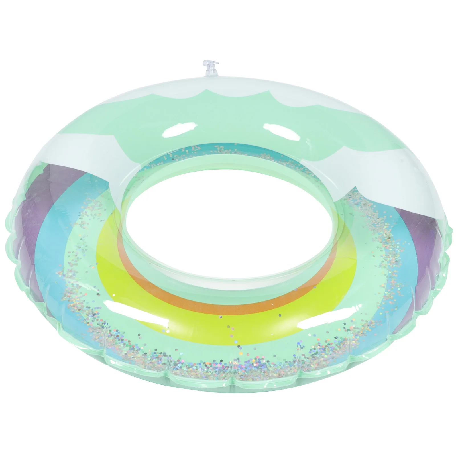 1pcs Thickened Rainbow For Kids Swimming Safe Swim Ring Leisure Beach Party Float Swim Rings For Kids Ring