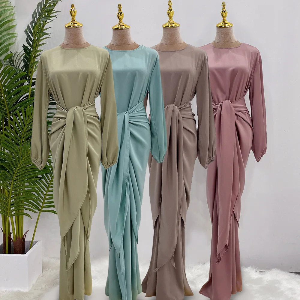 

2 Piece Set Muslim Dress Abaya Wrap Skirt Morocco Party Dresses for Women Kaftan Turkey Arab Long Islam Hijab Robe Dubai Caftan