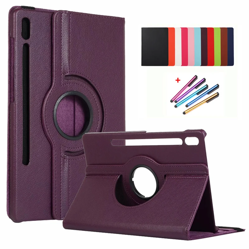 

For Samsung Tab S9 Case 11 inch 360 Rotating PU Leather Stand Cover For Coque Galaxy Tab S9 Case Funda sm-x710 sm x716b + Pen