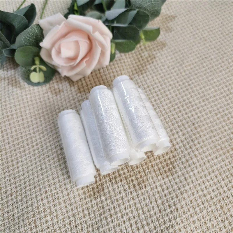 White sewing thread hand embroidery machine, 6 rolls per 200 yards for household use, sewing tool kit