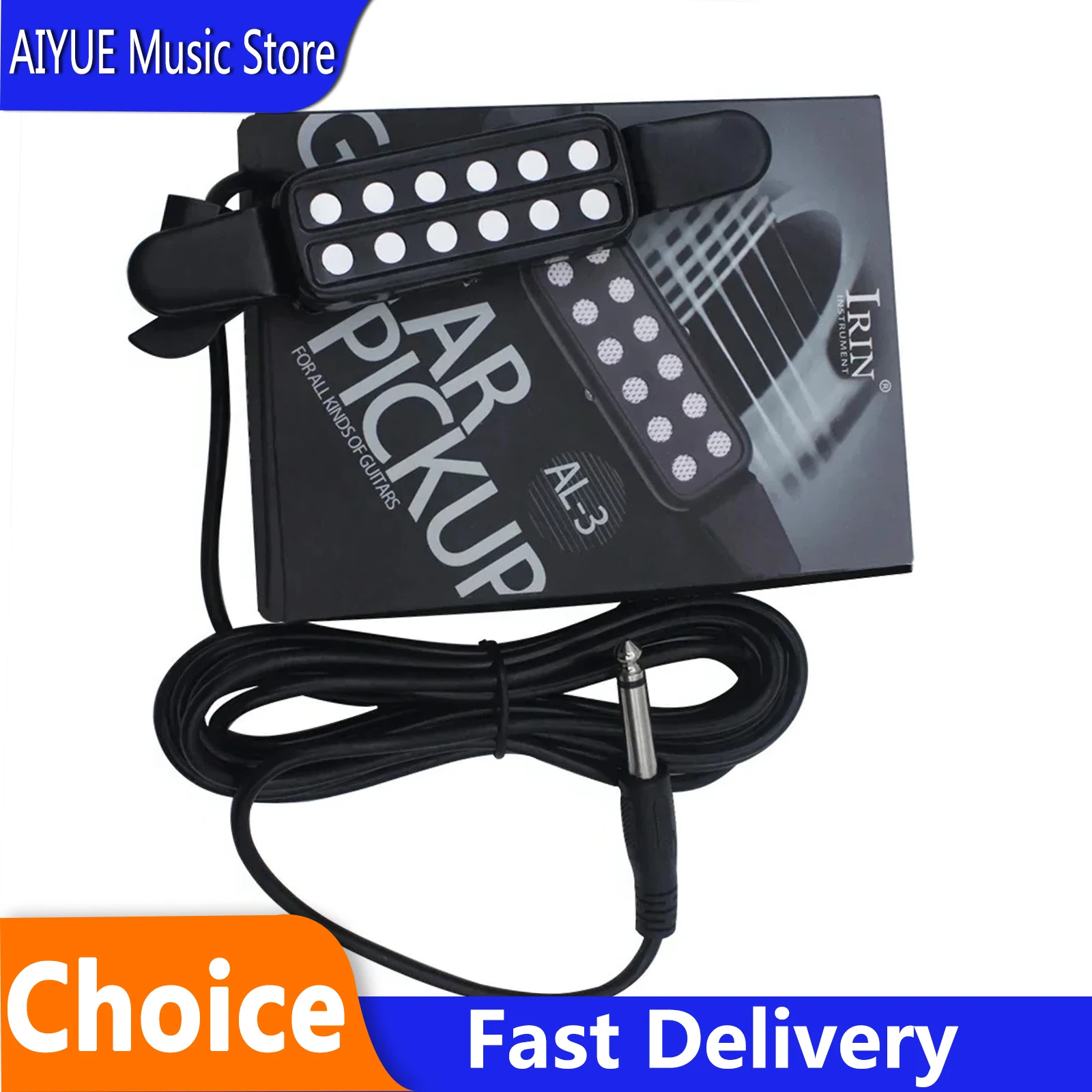 

12-hole Acoustic Guitar Sound Hole Pickup Magnetic Transducer Audio Cable Low Noise Professional Acoustic Guitarra Parts