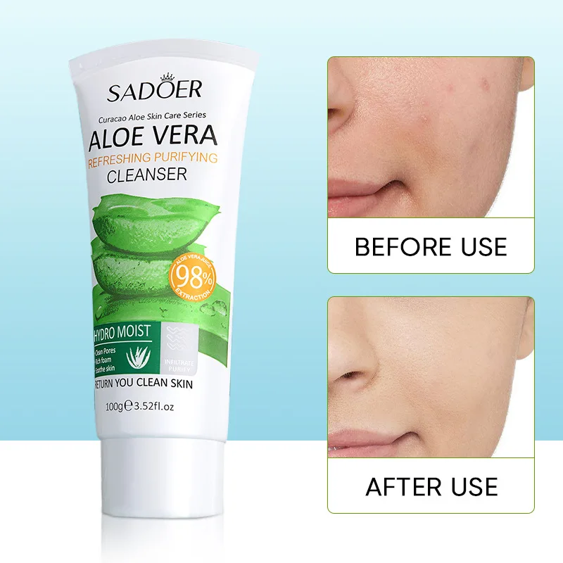 All English  Aloe Vera Facial Cleanser Refreshing, Clear, and Moisturizing Skin Care Products