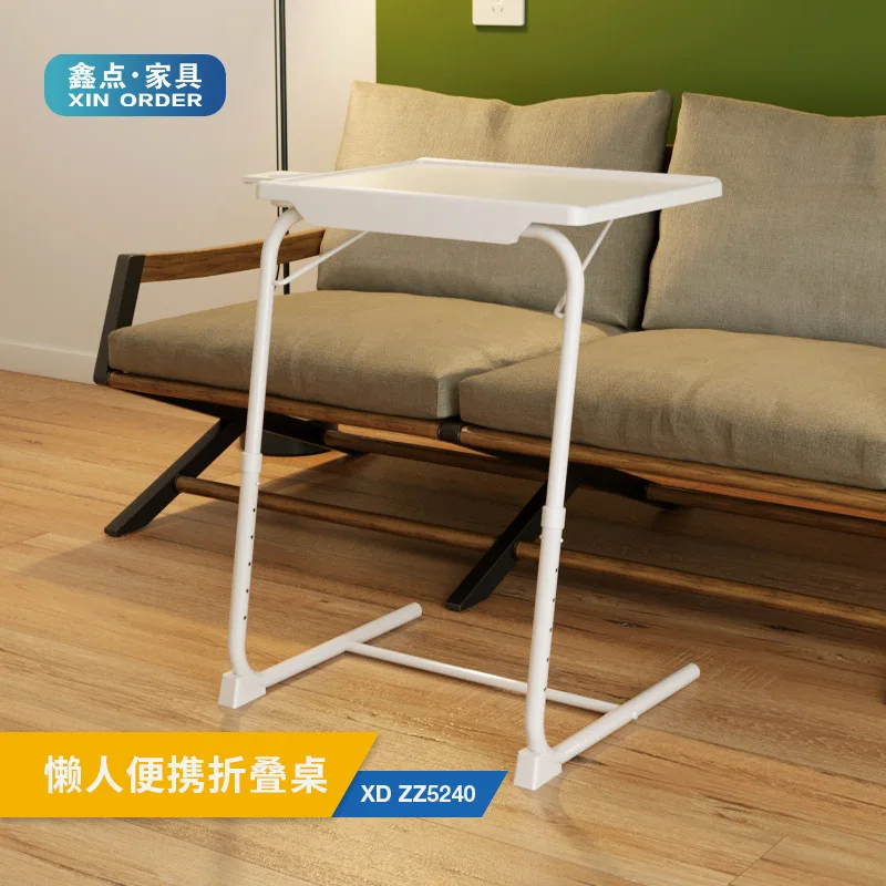 5-in-1 Folding Laptop Desk with 3 Adjustable Angles 6-Level Height Stand Steel Frame for Bedside Home Office Monitors